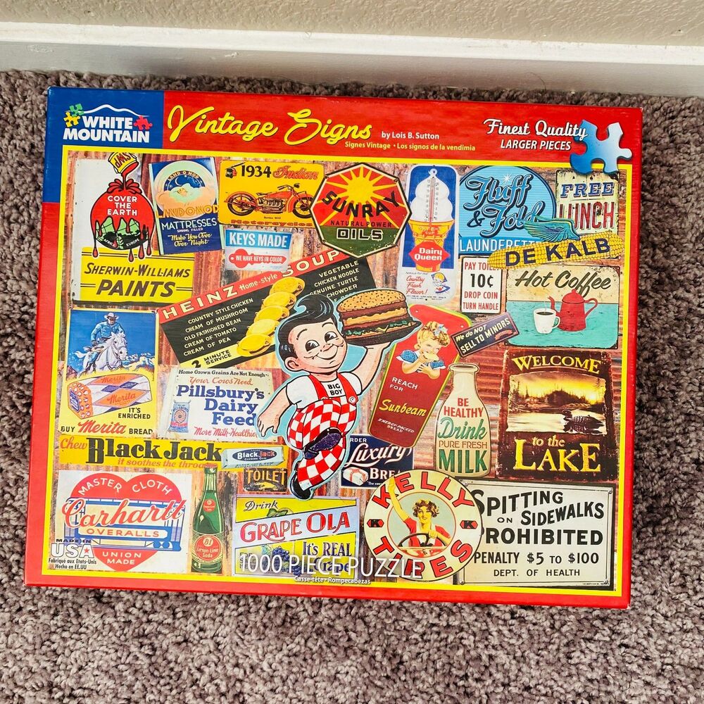 WHITE MOUNTAIN Vintage Signs 1000 Piece Jigsaw Puzzle